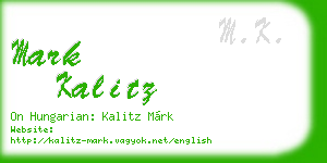 mark kalitz business card